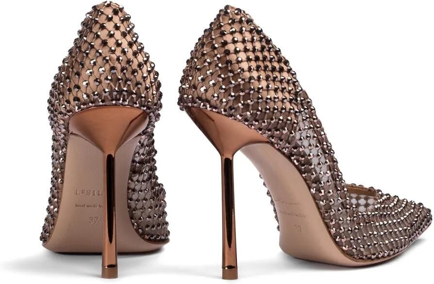 Le Silla 100 mm Gilda pumps verfraaid met kristallen Bruin - Foto 3