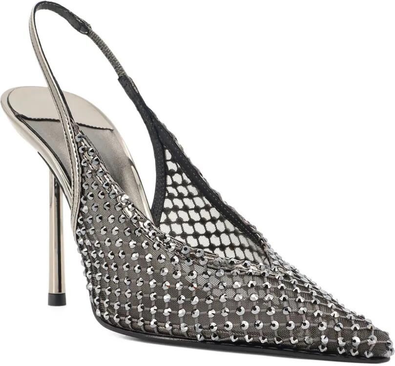 Le Silla 100 mm Gilda slingback pumps met kristallen Wit