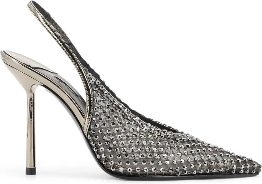 Le Silla 100 mm Gilda slingback pumps met kristallen Wit - Foto 2
