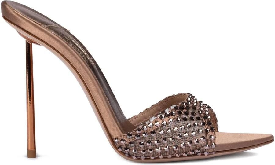 Le Silla 120 mm Gilda sandalen verfraaid met kristallen Bruin