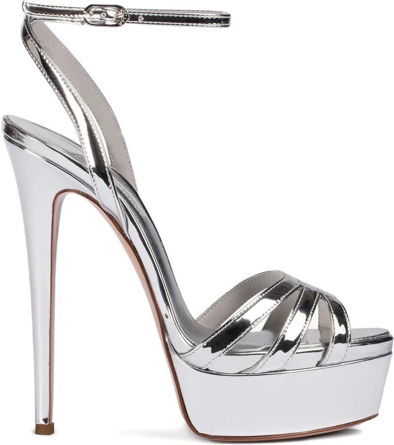 Le Silla 140 mm Lola sandalen met plateauzool Zilver