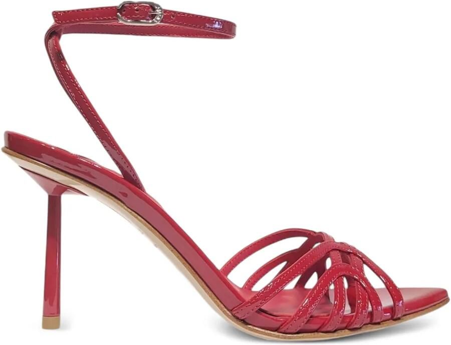 Le Silla 80 mm Bella lakleren sandalen met enkelbandje Rood