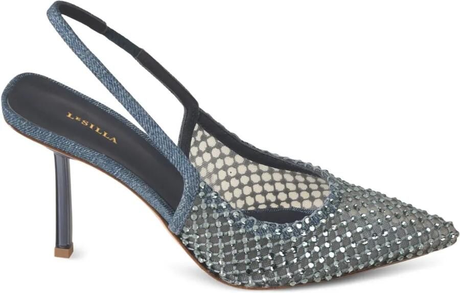 Le Silla 80mm pumps verfraaid met kristallen Blauw