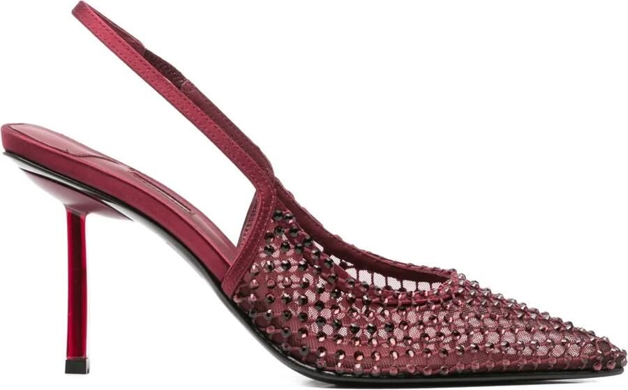 Le Silla 90 mm Gilda slingback pumps met kristallen Rood