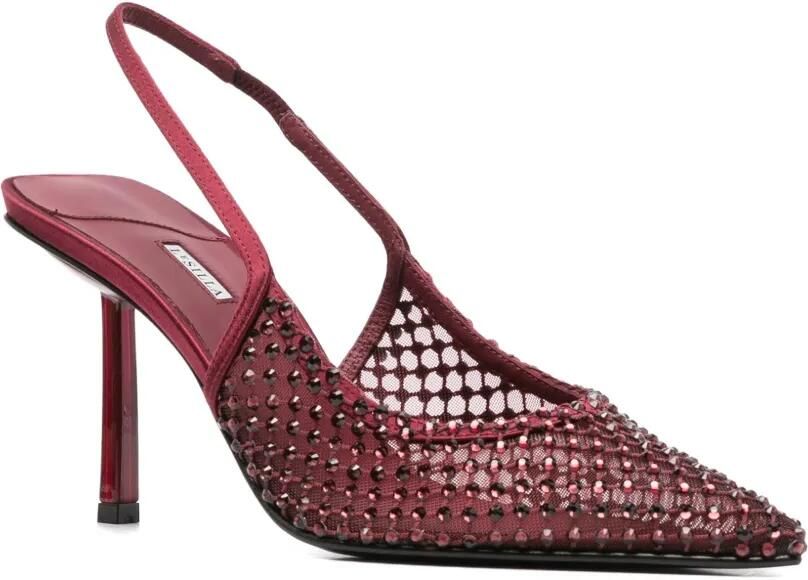 Le Silla 90 mm Gilda slingback pumps met kristallen Rood - Foto 3