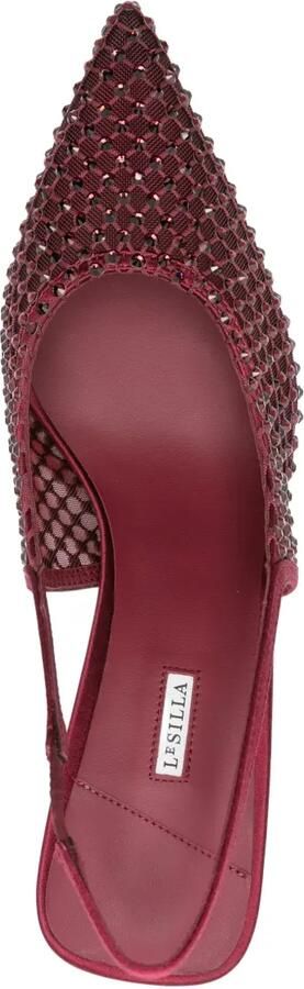 Le Silla 90 mm Gilda slingback pumps met kristallen Rood - Foto 4
