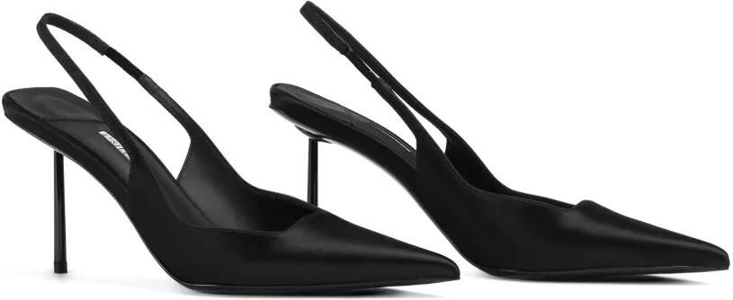 Le Silla Amelia pumps van zijde-satijn Zwart - Foto 4