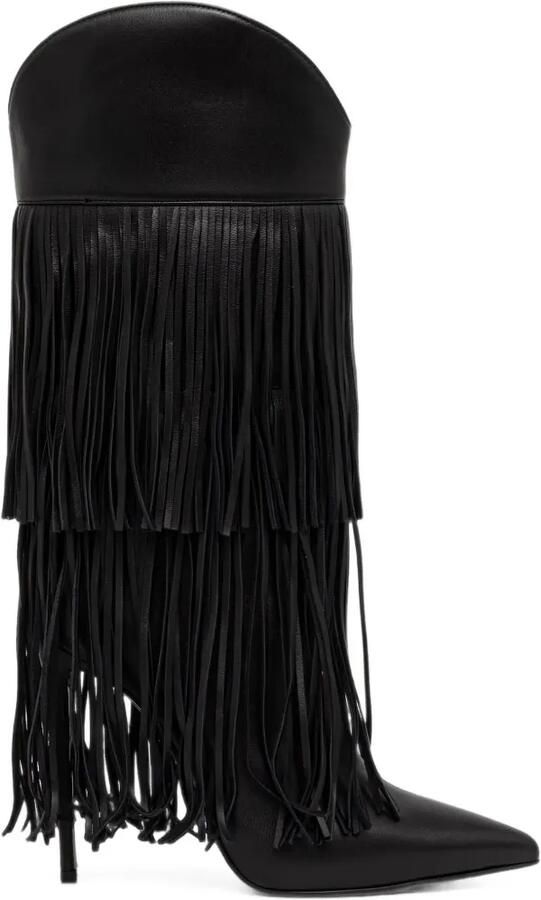 Le Silla Andy fringed boots Zwart