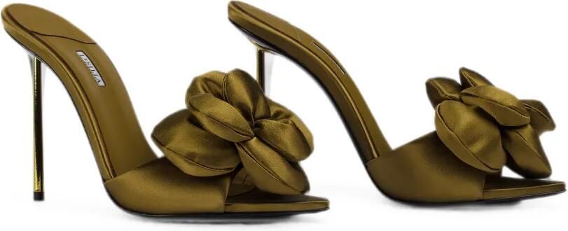 Le Silla Bella satijnen sandalen met roosdetail Groen - Foto 4