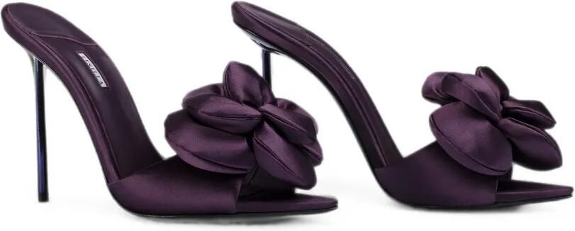 Le Silla Bella satijnen sandalen met roosdetail Paars - Foto 4