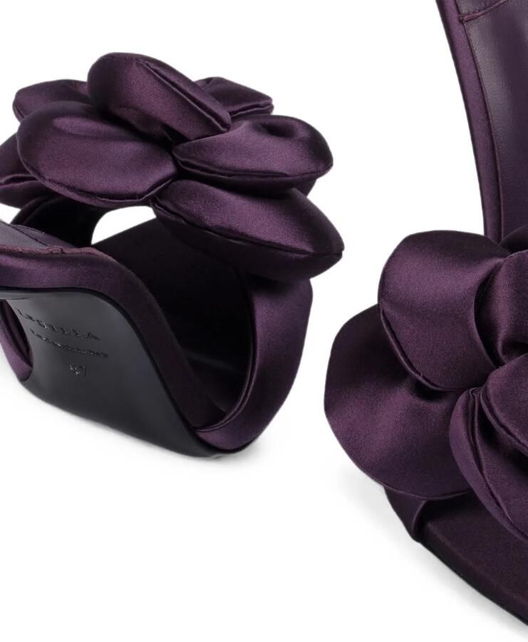 Le Silla Bella satijnen sandalen met roosdetail Paars - Foto 2
