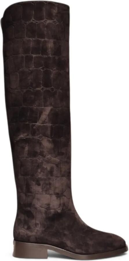 Le Silla Charlotte laarzen met krokodillen-reliëf Bruin