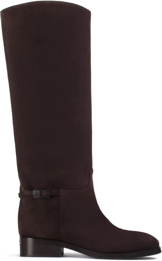 Le Silla Charlotte suède laarzen met gespdetail Bruin