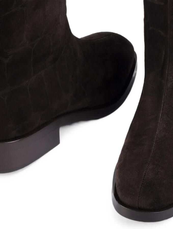 Le Silla Charlotte suède laarzen met krokodillen-reliëf Bruin - Foto 3