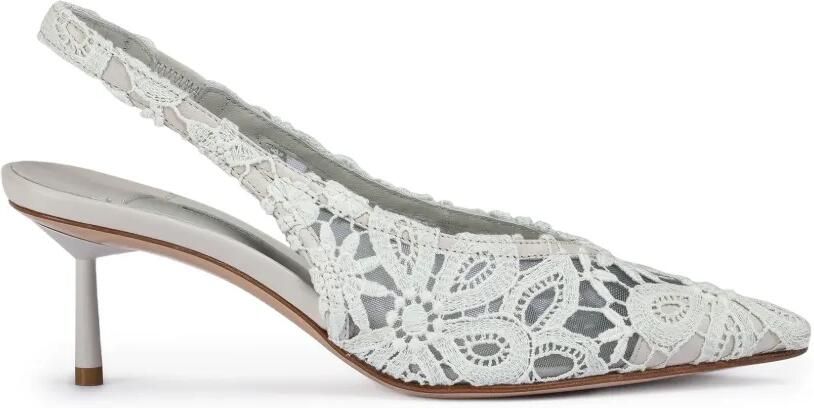 Le Silla Clivage kanten slingback pumps Wit