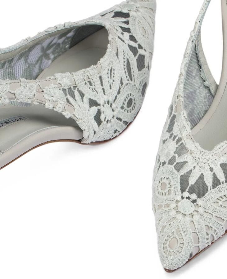 Le Silla Clivage kanten slingback pumps Wit - Foto 2