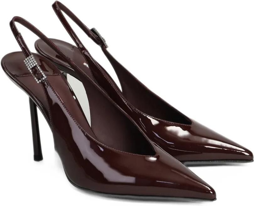 Le Silla Clivage patent-finish crystal-embellished slingback pumps Rood - Foto 4