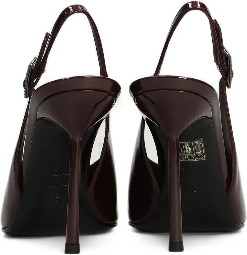 Le Silla Clivage patent-finish crystal-embellished slingback pumps Rood - Foto 3
