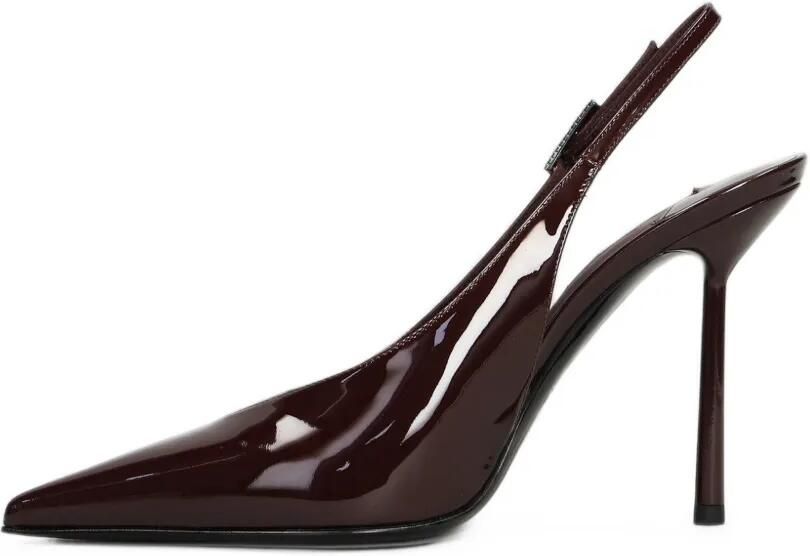 Le Silla Clivage patent-finish crystal-embellished slingback pumps Rood - Foto 5