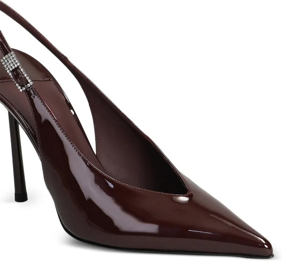 Le Silla Clivage patent-finish crystal-embellished slingback pumps Rood - Foto 2