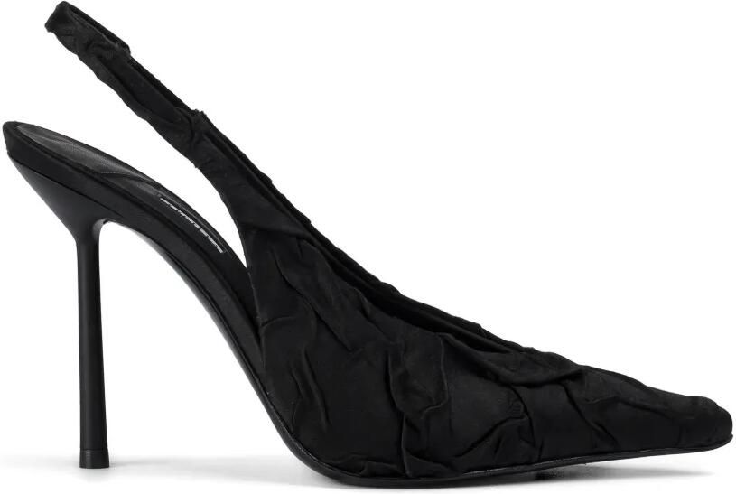 Le Silla Clivage satijnen pumps met ruches Zwart