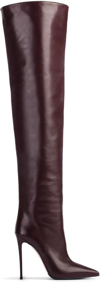 Le Silla Eva leren overknee laarzen 120 mm Rood