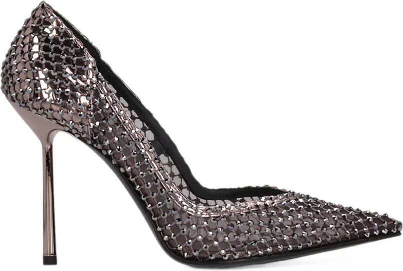 Le Silla Gilda crystal-embellished mesh pumps Grijs