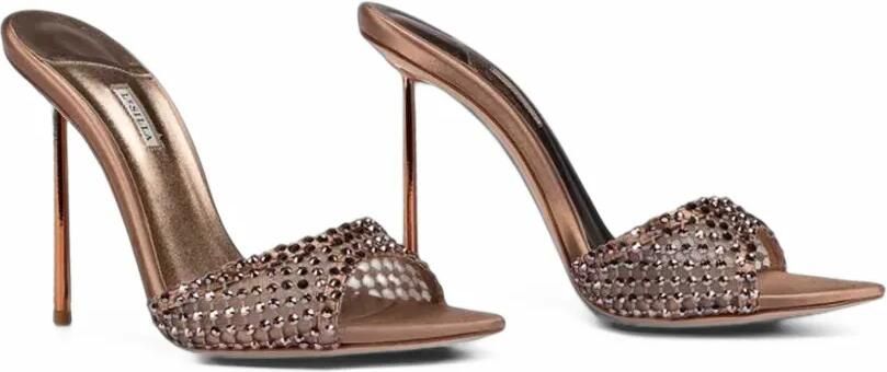 Le Silla Gilda crystal-embellished pointed-toe sandals Bruin - Foto 4
