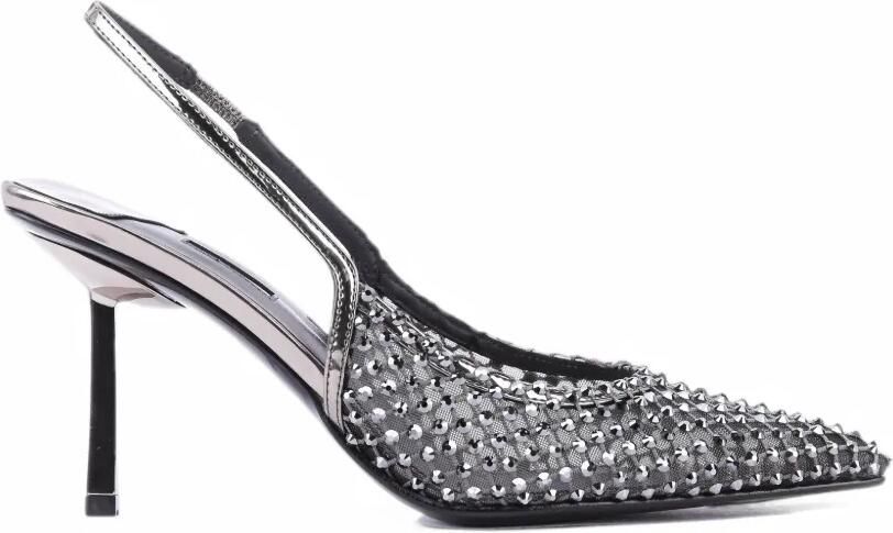 Le Silla Gilda crystal-embellished slingback pumps Zilver