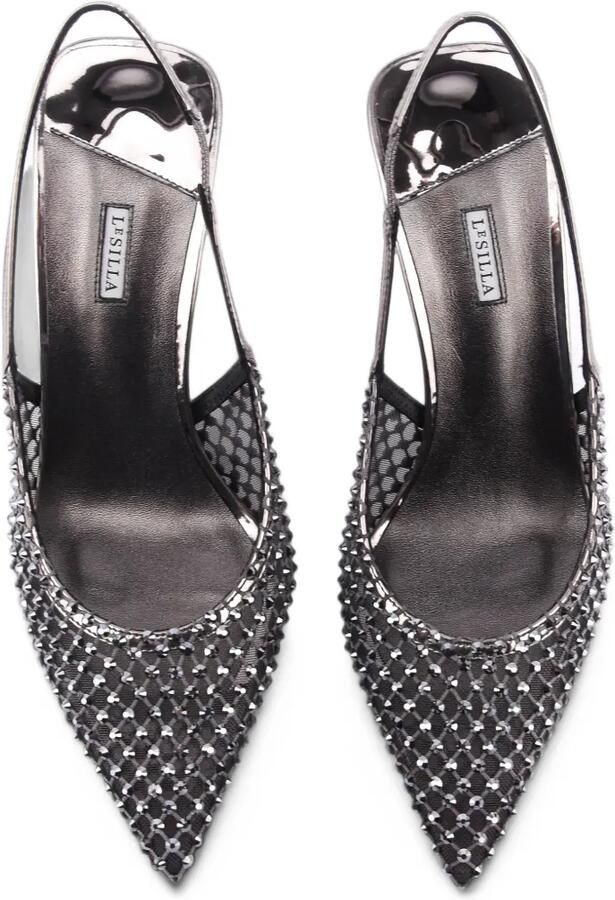 Le Silla Gilda crystal-embellished slingback pumps Zilver - Foto 3