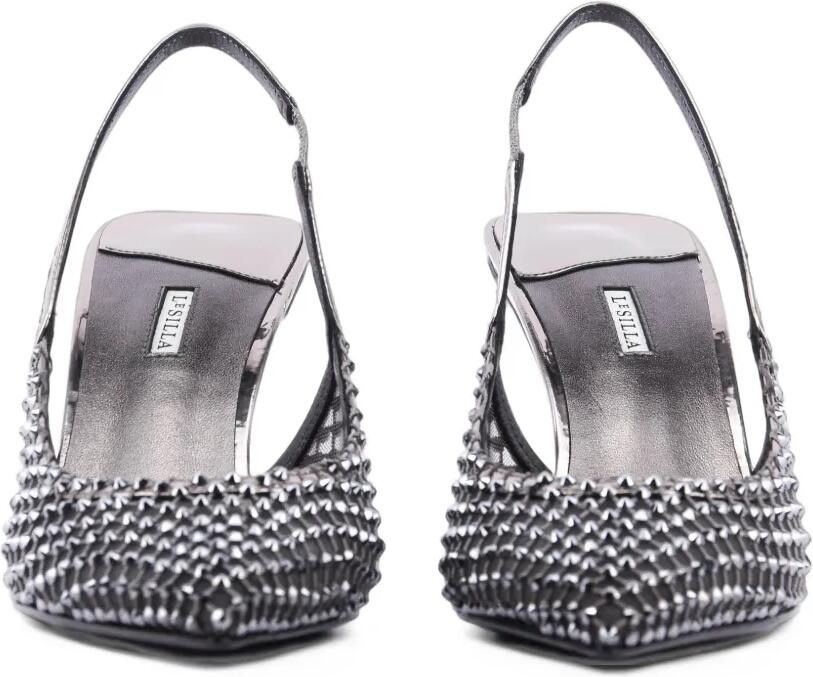 Le Silla Gilda crystal-embellished slingback pumps Zilver - Foto 4