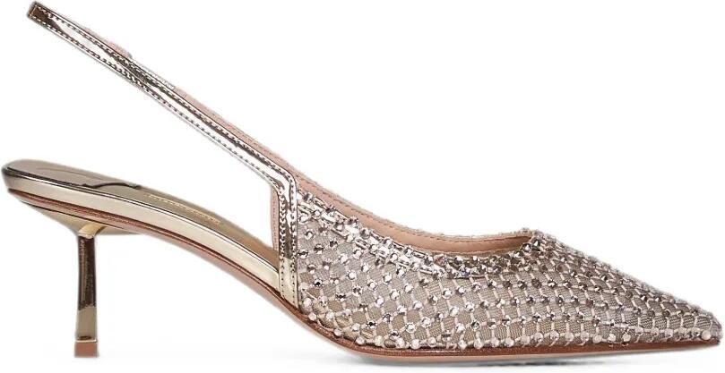 Le Silla Gilda mesh pumps verfraaid met kristallen Goud