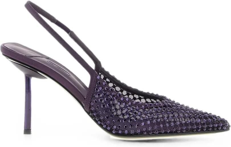 Le Silla Gilda mesh pumps verfraaid met kristallen Paars