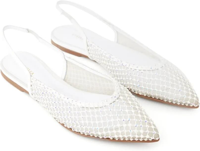 Le Silla Gilda platte pumps met mesh Wit - Foto 4