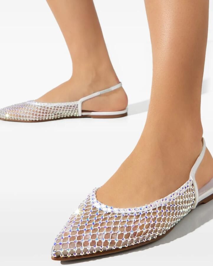 Le Silla Gilda platte pumps met mesh Wit - Foto 2