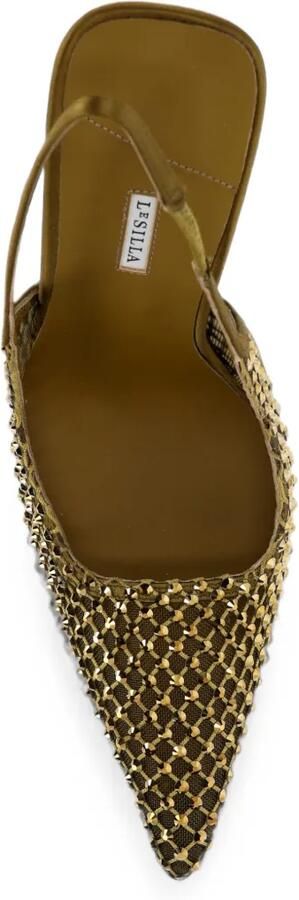 Le Silla Gilda pumps verfraaid met kristallen Goud