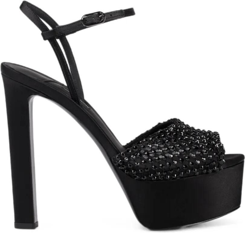Le Silla Gilda sandalen verfraaid met kristallen en plateauzool Zwart
