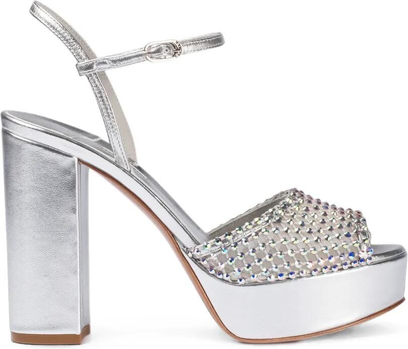 Le Silla Gilda sandalen verfraaid met kristallen Zilver