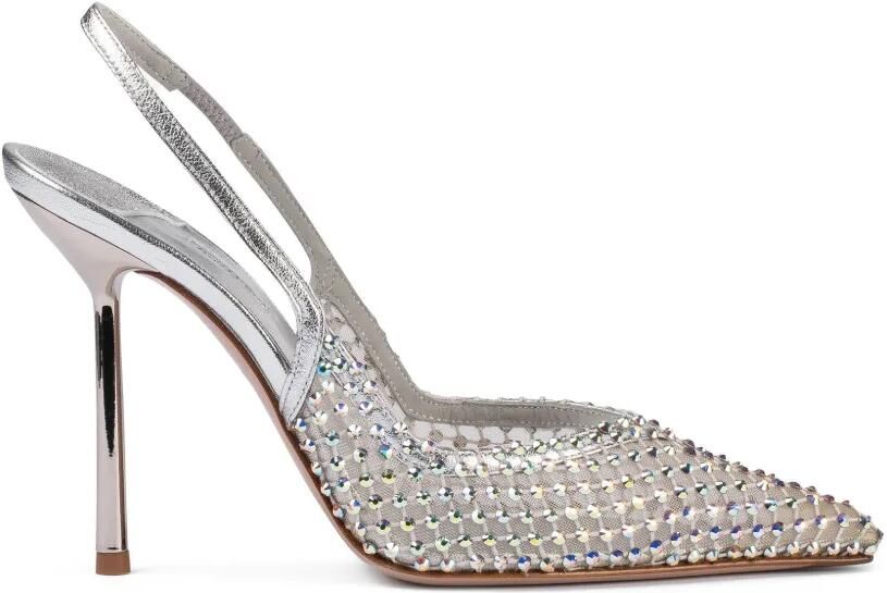 Le Silla Gilda slingback pumps verfraaid met stras Wit