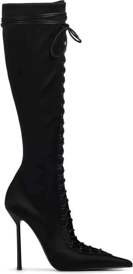 Le Silla lace-up pointed-toe boots Zwart