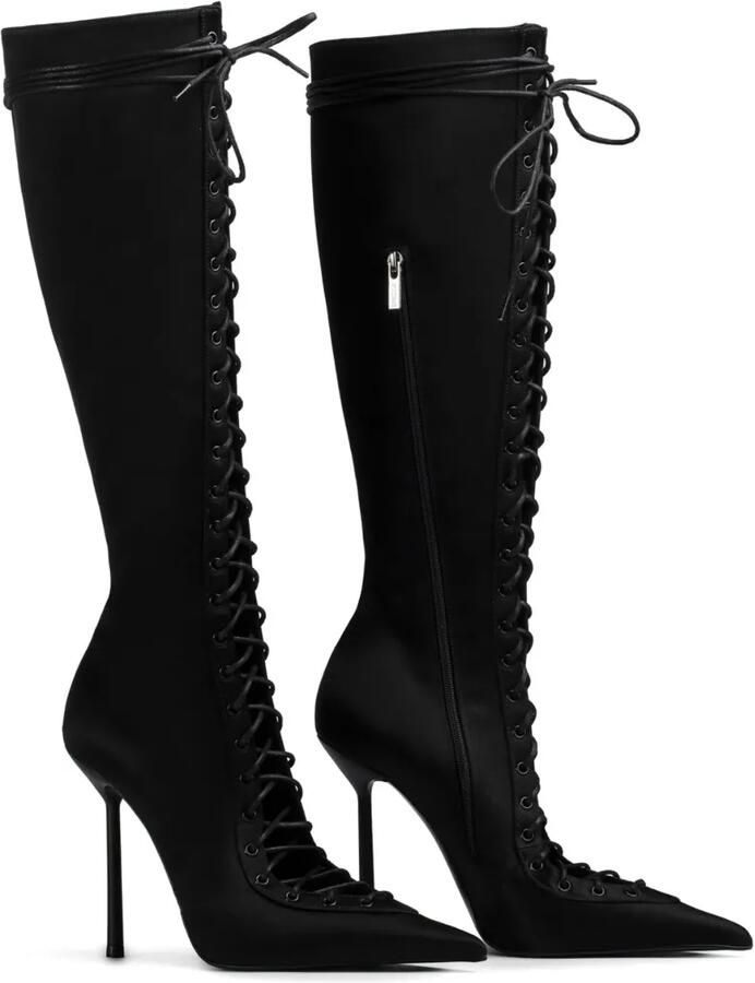 Le Silla lace-up pointed-toe boots Zwart - Foto 2