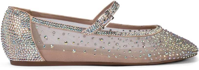Le Silla Nicole ballerina's verfraaid met kristallen Beige