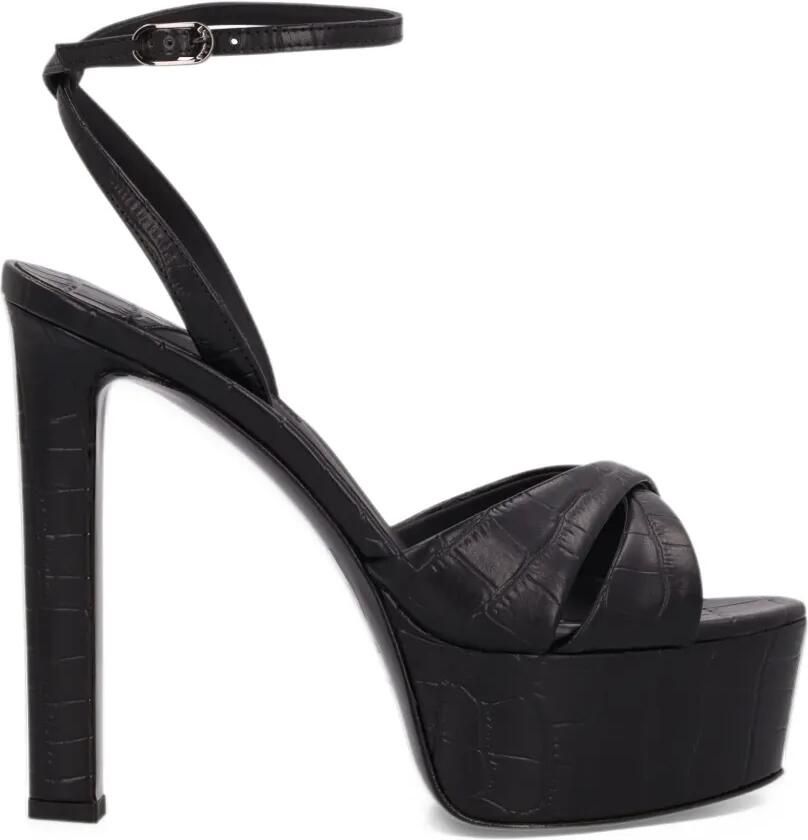Le Silla Odette croc-effect platform sandals Zwart