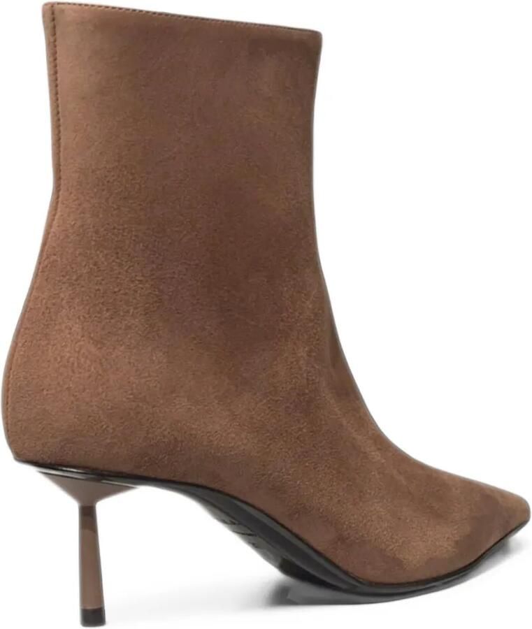 Le Silla pointed-toe suede ankle boots Bruin - Foto 3