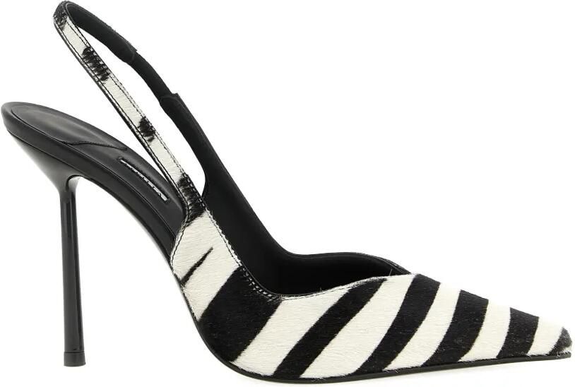 Le Silla Stiletto slingback pumps met zebrapatroon Wit