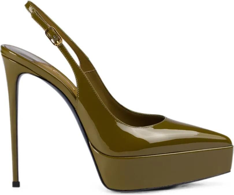 Le Silla Uma lakleren pumps met plateauzool Groen