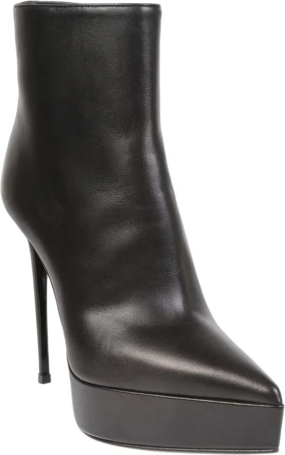 Le Silla Uma pointed-toe platform ankle boots Zwart