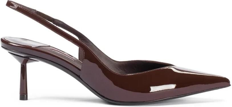 Le Silla Vivienne lakleren slingback pumps Bruin