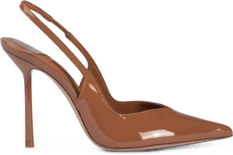 Le Silla Vivienne lakleren slingback pumps Bruin