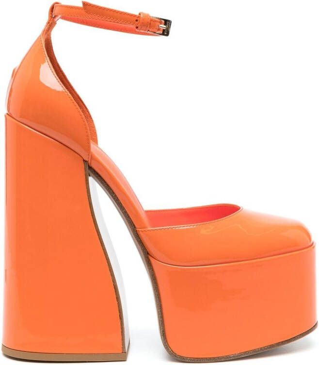 Le Silla Nikki pumps met plateauzool Oranje